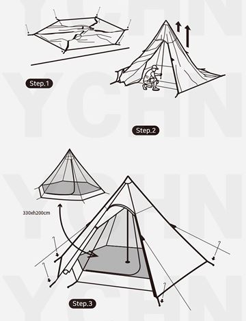 Lều cắm trại 3 người Blackdog Pyramid Tent BD-ZP003