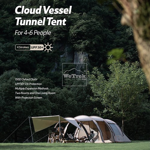 Lều trung tâm 4 người Naturehike Tunnel Camping NH20ZP015