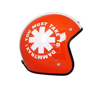 Mũ bảo hiểm xe máy 3/4 Dammtrax D23 - Cam bóng hoa văn Trắng