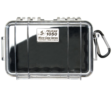 Hộp đựng chống nước Pelican 1050 Black Clear Micro Case with Clear lid and Carabiner