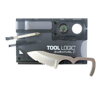 Thẻ sinh tồn Tool Logic Survival Card Compass/Fire Starter