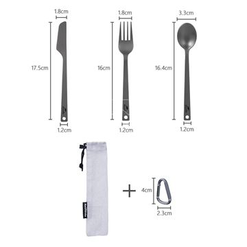 Bộ dụng cụ ăn titanium Naturehike Lightweight Portable Tableware NH19T011-D - 9666