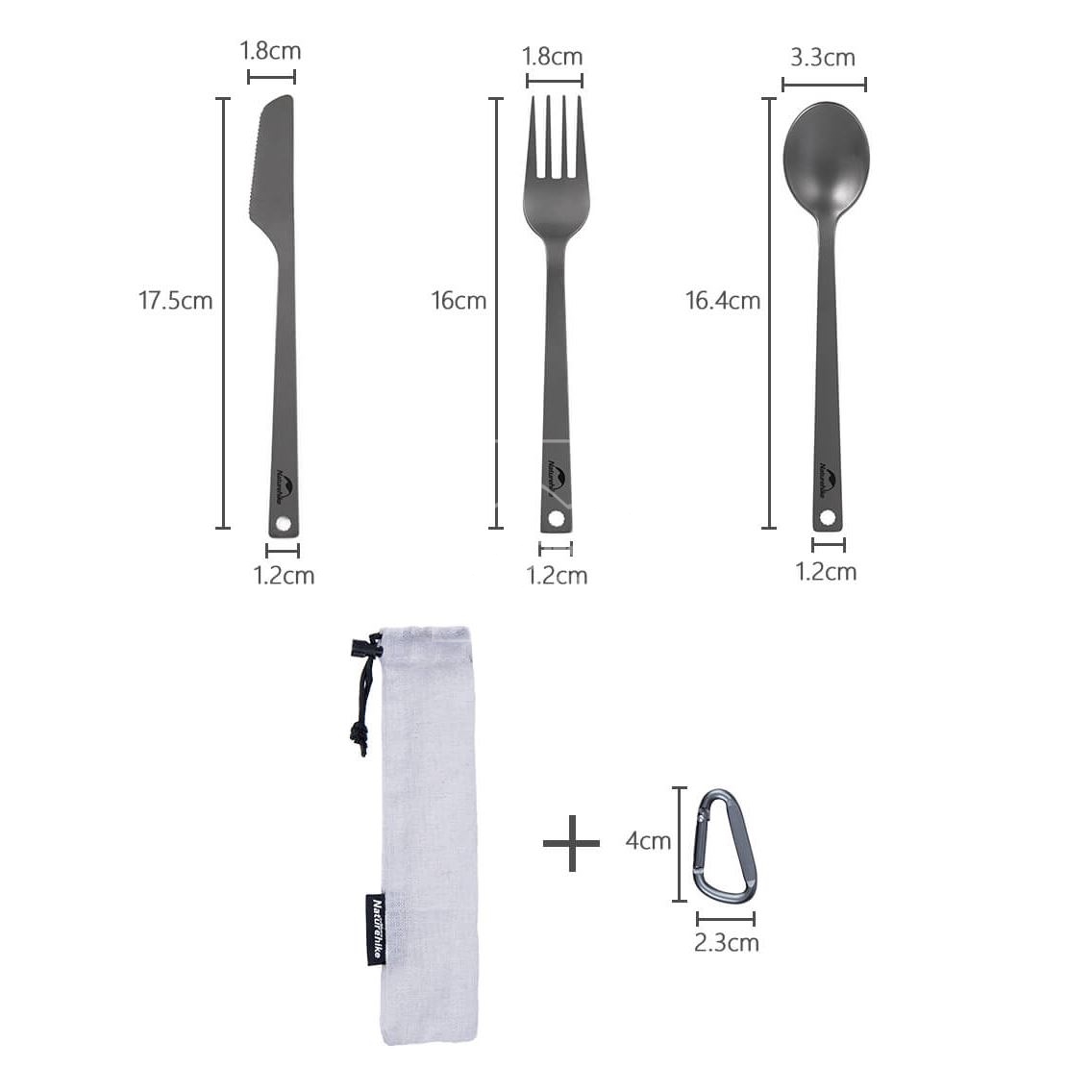 Bộ dụng cụ ăn titanium Naturehike Lightweight Portable Tableware NH19T011-D - 9666