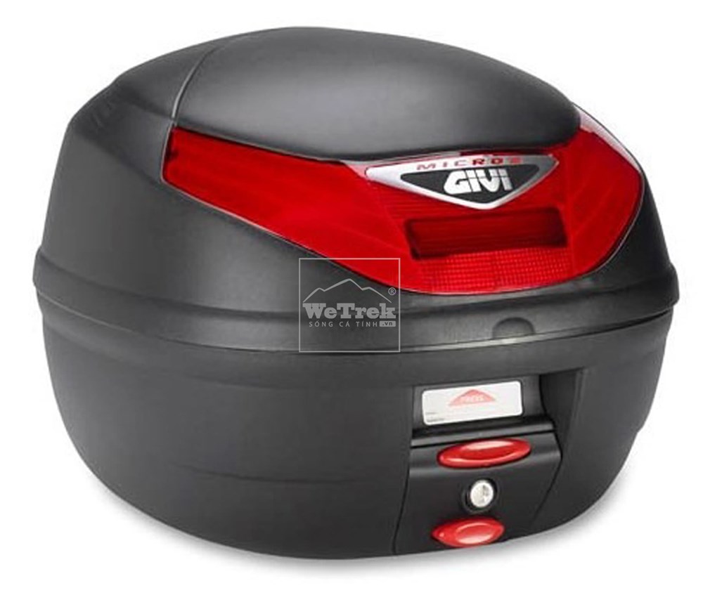 Thùng sau xe máy GIVI E260N-S Micro II có đèn - Đen