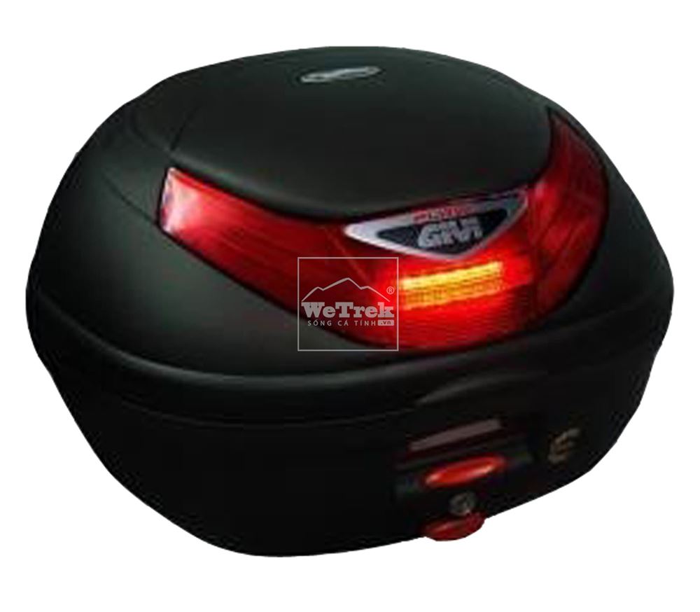 Thùng sau xe máy GIVI E350N-S Flow có đèn - Đen