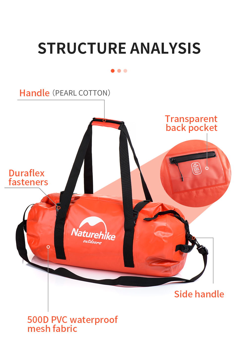 Túi khô chống nước 120L Naturehike Waterproof Bag Beach Swimming NH20FSB03 - 9604