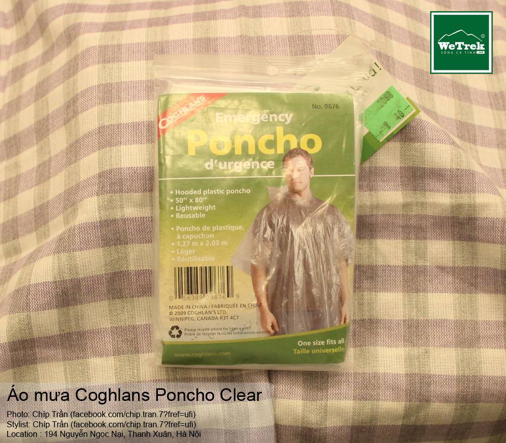 Áo mưa Coghlans Poncho Clear