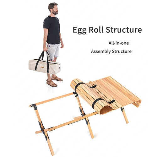 Bàn gỗ dã ngoại cuộn gọn Naturehike Wooden Folding Table NH19JJ009 - 9540