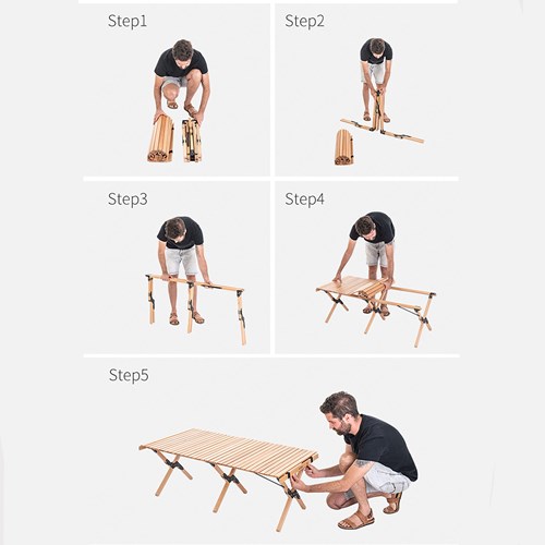 Bàn gỗ dã ngoại cuộn gọn Naturehike Wooden Folding Table NH19JJ009 - 9540