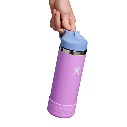 Bình nước giữ nhiệt cho trẻ em 532ml Hydro Flask Wide Mouth Straw Cap And Boot 18 OZ W18CSWBB