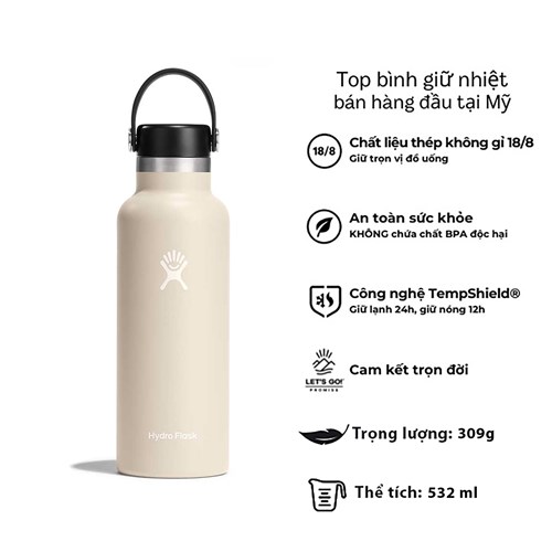 Bình nước giữ nhiệt Hydro Flask Standard Flex Cap 18 OZ S18SX