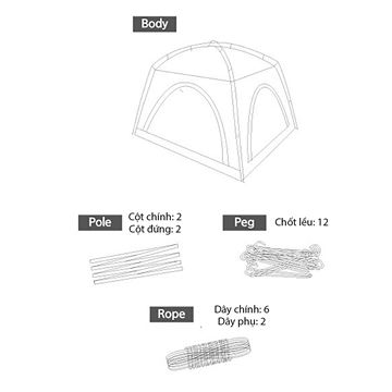 Lều cắm trại 4 người Snowline Blue Sun Shadow SN95ULT001