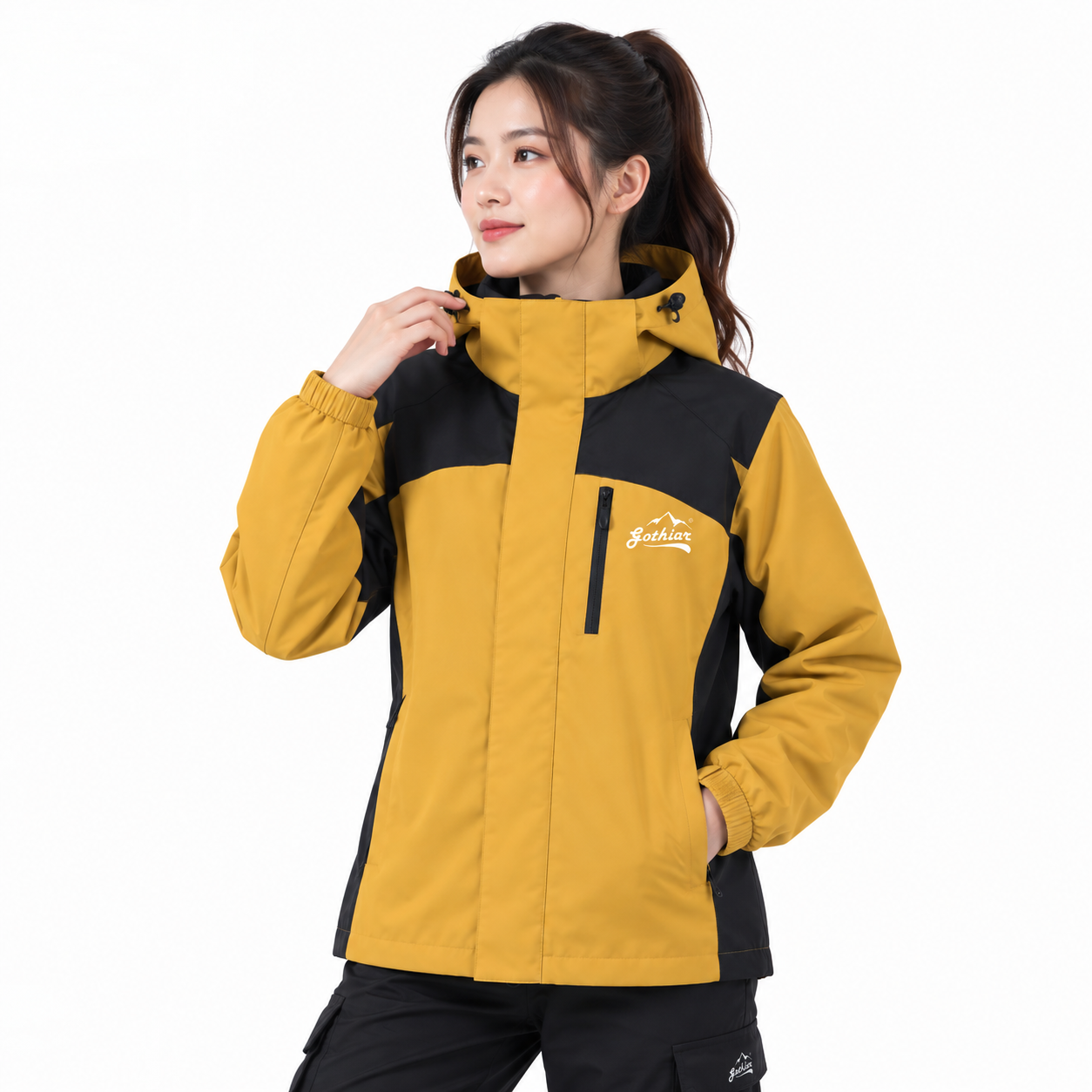 Áo khoác gió nam 2 lớp Gothiar Windproof Jacket Vàng nâu