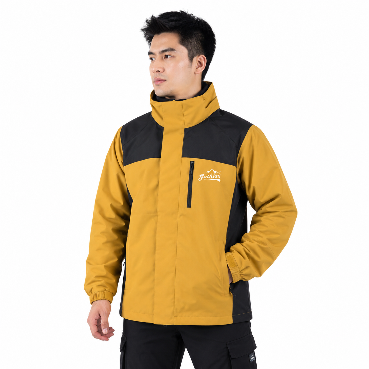 Áo khoác gió nam 2 lớp Gothiar Windproof Jacket Vàng nâu