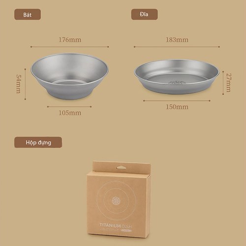 Đĩa cắm trại titanium Naturehike Glamping NH21CJ015