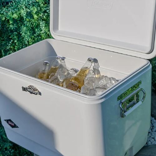 Thùng đá giữ nhiệt thép không gỉ 51L Coleman 54Qt White Belted Cooler 2207174