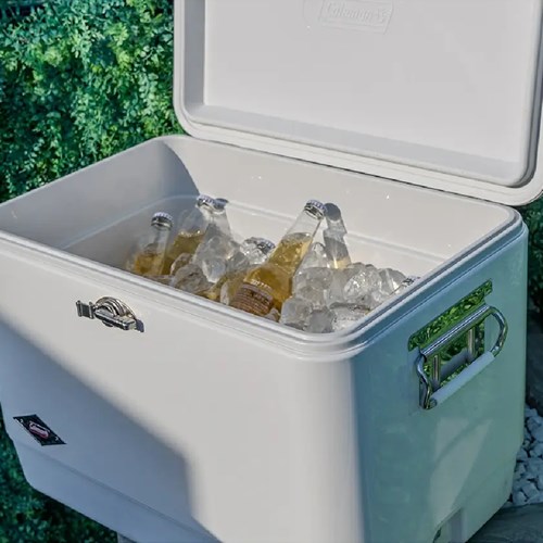 Thùng đá giữ nhiệt thép không gỉ 51L Coleman 54Qt White Belted Cooler 2207174