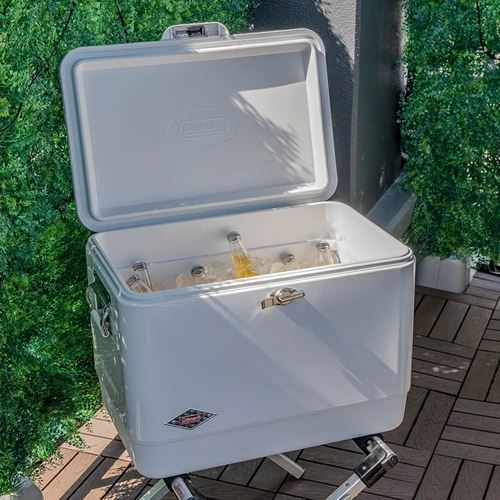 Thùng đá giữ nhiệt thép không gỉ 51L Coleman 54Qt White Belted Cooler 2207174