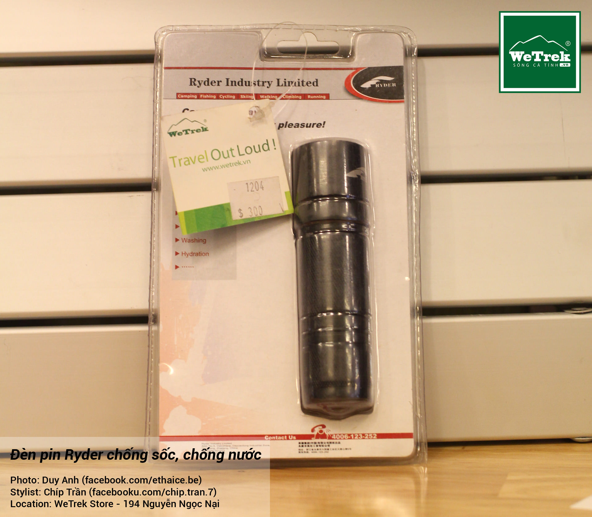 Đèn pin RyDer chống sốc, chống nước 9LED