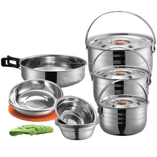 Bộ nồi dã ngoại 8 món Campingmoon Cookware MC-240