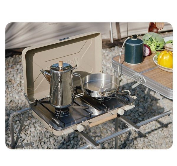 Bếp ga đôi Naturehike CNH22CJ046 gấp gọn dạng vali tiện mang theo