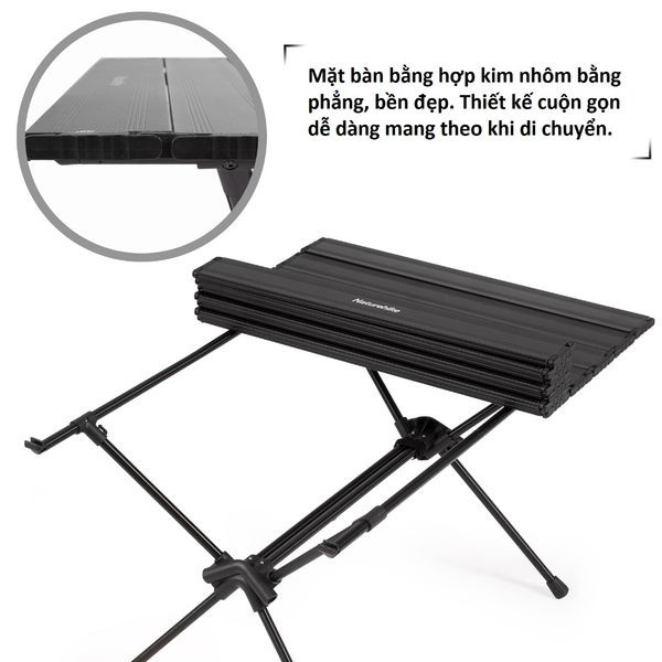 Bàn nhôm gấp gọn FT11 Naturehike CNH22JU037 dùng cho bữa ăn ngoài trời