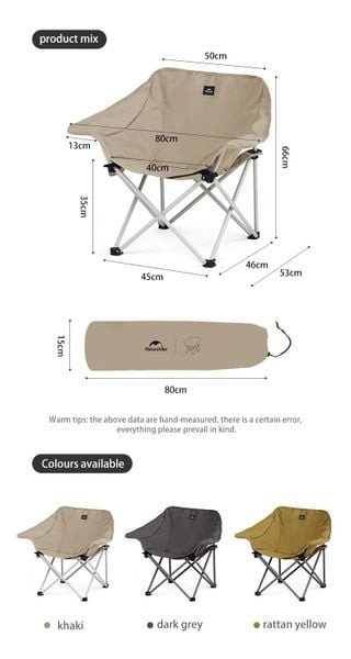 Ghế cắm trại xếp gọn Naturehike CNH23JU13002 mở sẵn trên nền cỏ