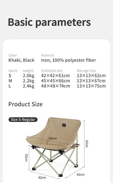 Cận cảnh khung sắt chữ X của ghế Naturehike CNH23JU13002