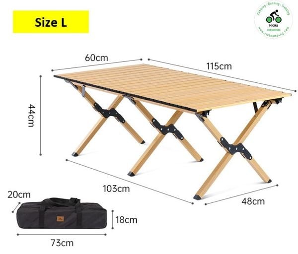 Bàn nhôm mặt cuộn Naturehike CNK2300JU010 màu vân gỗ