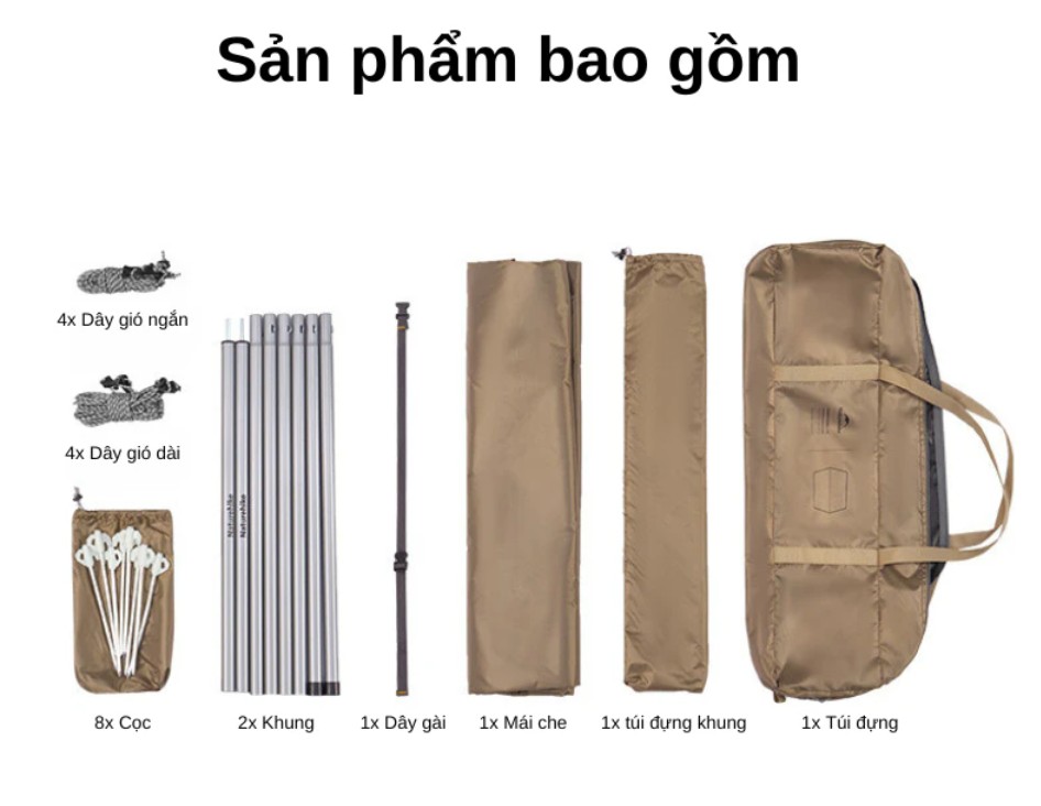 Thông số và kích thước gấp gọn của tăng dã ngoại Naturehike CNK2350WS015