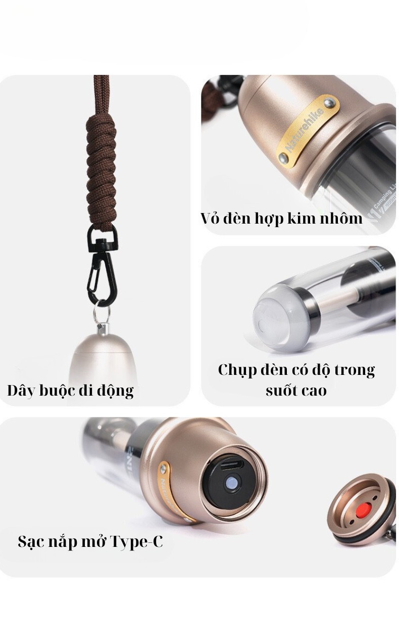 Đèn pin Naturehike CNK2350ZM010 có dây đeo cổ dùng rảnh tay trong bóng tối