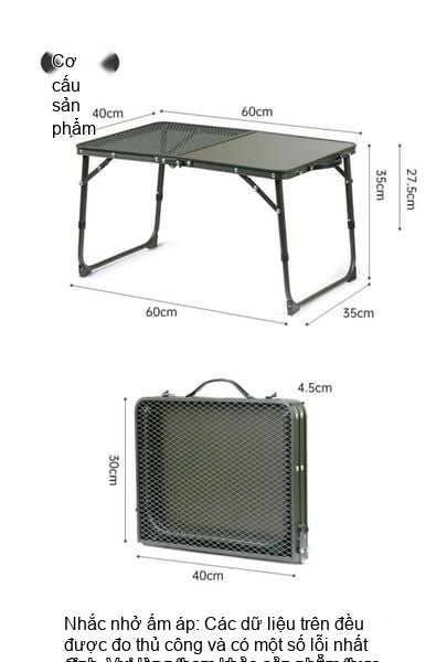 Mặt gỗ MDF chịu nhiệt và khung nhôm của bàn Naturehike CNK23JU011