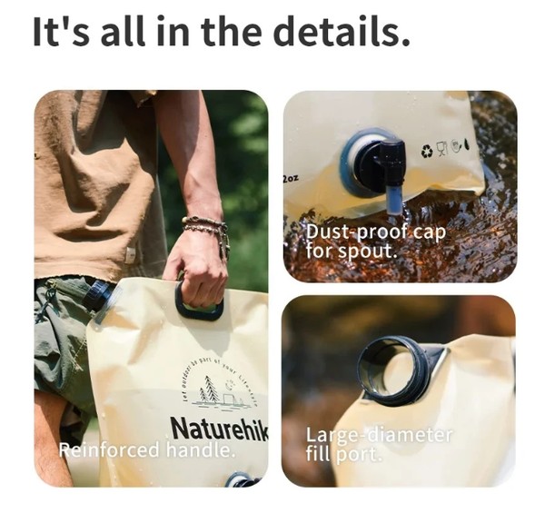 Túi nước Naturehike CNK2450CF027 gấp gọn nhỏ tiện cất trong balo