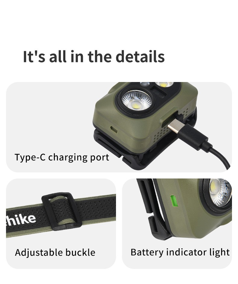 Bộ sản phẩm đầy đủ của đèn đội đầu Naturehike CNK2450ZM010 gồm đèn và phụ kiện