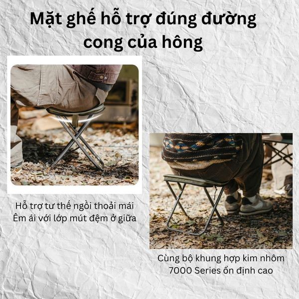 Ghế mini Naturehike CNK2550JJ011 dùng khi câu cá ven hồ