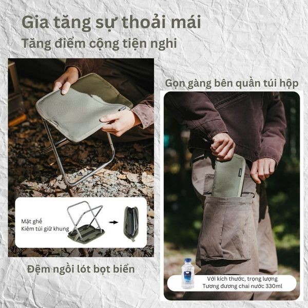 Ghế xếp mini Naturehike CNK2550JJ011 sau khi gấp gọn dễ mang theo
