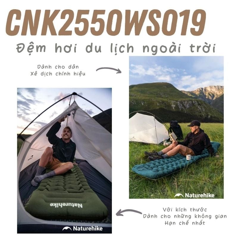 Đệm hơi FC01 Naturehike CNK2550WS019 gọn nhẹ dễ mang theo khi leo núi