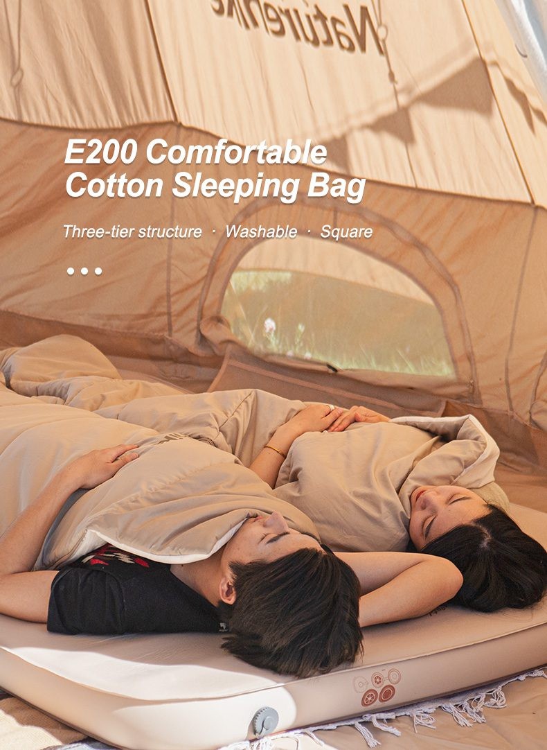 Túi ngủ cotton 3 lớp Glamping Naturehike NH20MSD01 trải trong lều glamping