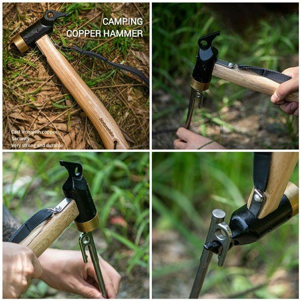 Cận cảnh đầu búa đồng thau của búa dã ngoại Naturehike NH20PJ083