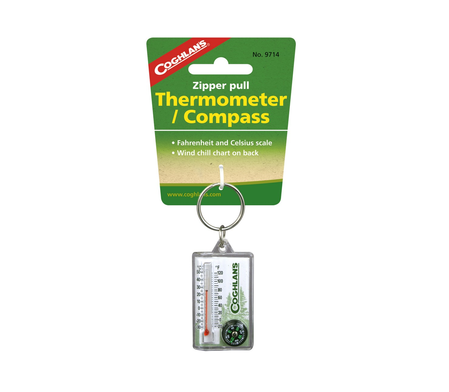 La bàn Nhiệt kế Coghlans Zipper Pull Therm-Compass