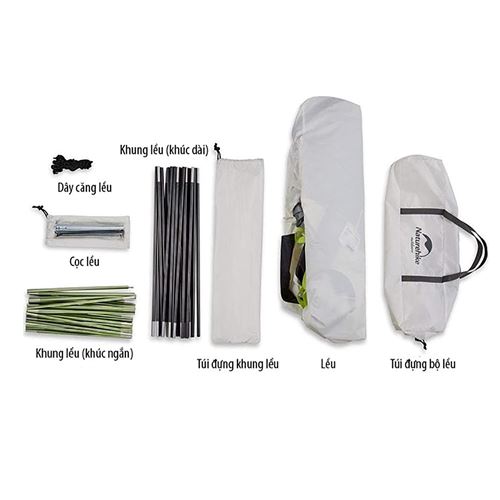 Lều cắm trại 4 người Naturehike Foldable Waterproof Single Layer Tent NH18Z001-P - 9551
