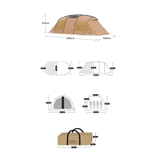 Lều hình ống 2 phòng Snowline Saturn 2 Room Tent Pro SNE5ULT009