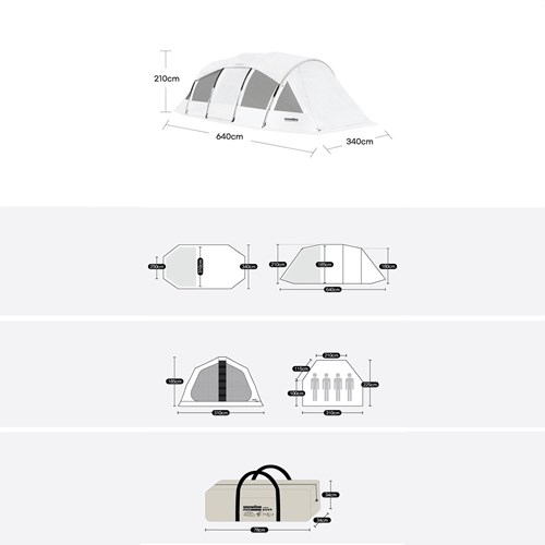 Lều hình ống 2 phòng Snowline Saturn 2 Room Tent White Editor SNE5ULT006