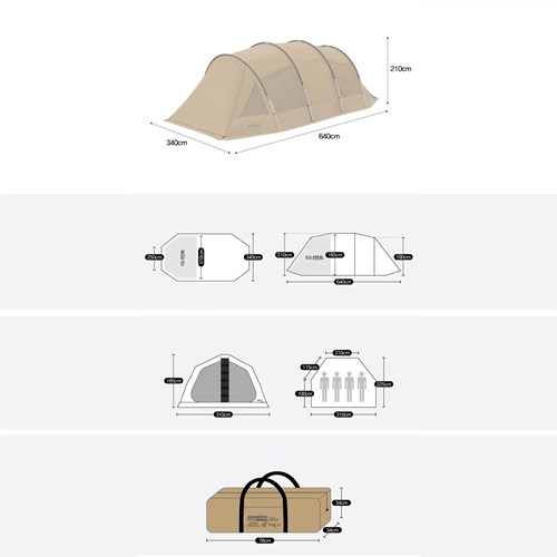 Lều hình ống 2 phòng Snowline Saturn 2 Room Tent SNF5ULT005