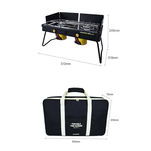 Bếp gas đôi cắm trại Snowline Portable Twin Burner Black SN75UGG009