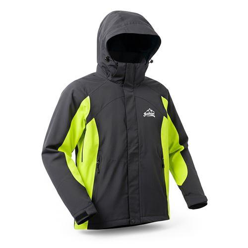Áo khoác gió dã ngoại Gothiar Windshell Jacket 2 Lớp Đen Khói - Xanh neon