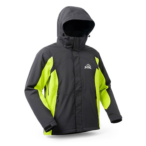 Áo khoác gió dã ngoại Gothiar Windshell Jacket 2 Lớp Đen Khói - Xanh neon