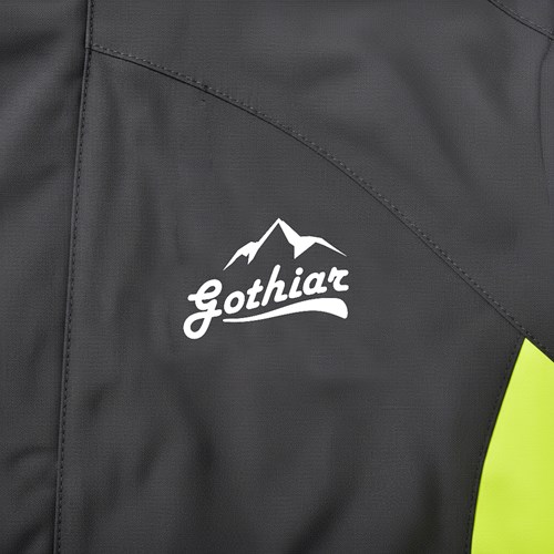 Áo khoác gió dã ngoại Gothiar Windshell Jacket 2 Lớp Đen Khói - Xanh neon