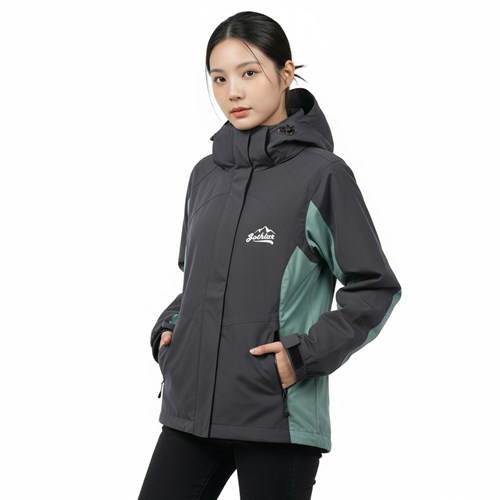 Áo khoác gió dã ngoại Gothiar Windshell Jacket 2 Lớp Đen Khói - Xanh mint