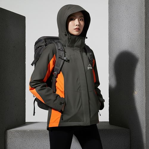 Áo khoác gió dã ngoại Gothiar Windshell Jacket 2 Lớp Đen Khói - Cam
